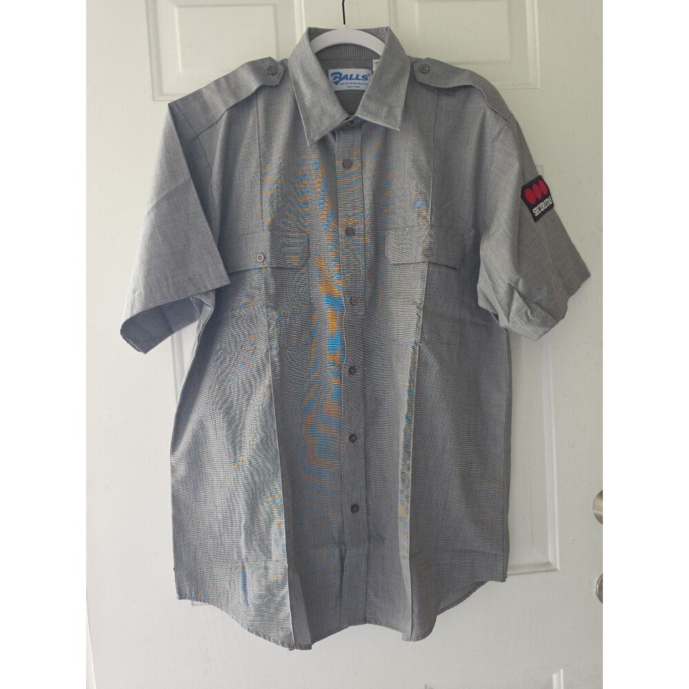 Men's Gray Galls Security Uniform Button Down Shirt L